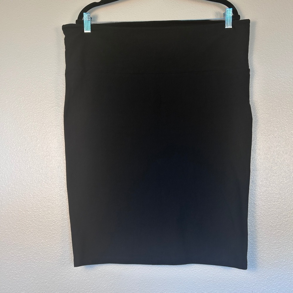 Torrid Black Cotton Spandex High Waisted Pencil‎ Skirt Size 1 1X Plus Size